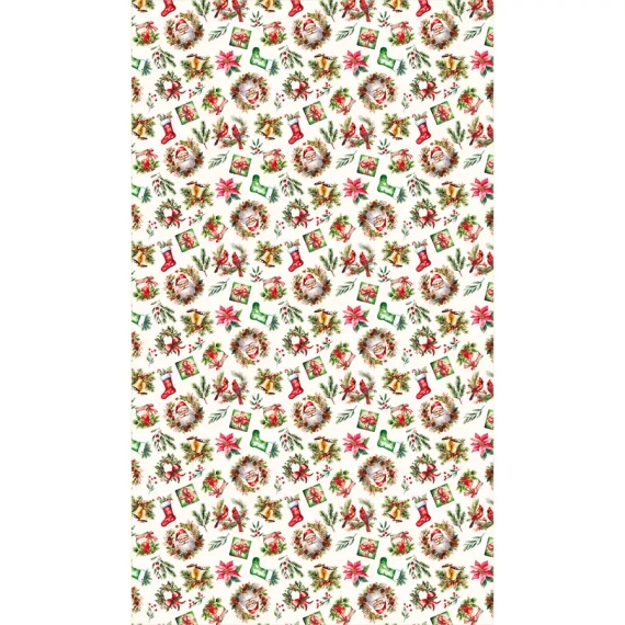 C03 Vianočný obrus červený Markizeta - vodeodolný, elegantný, lesklá výroba