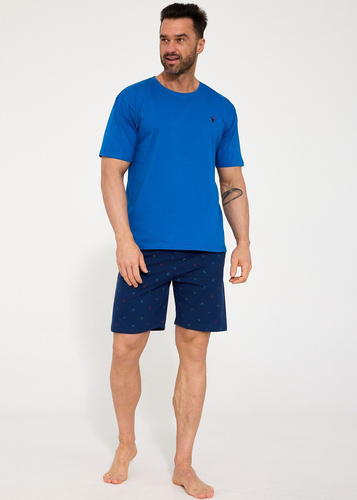 326/208 Pánske pyžamo Cornette Toucan - 100% bavlna | krátky rukáv + šortky | pohodlný spánok | štýlová výšivka