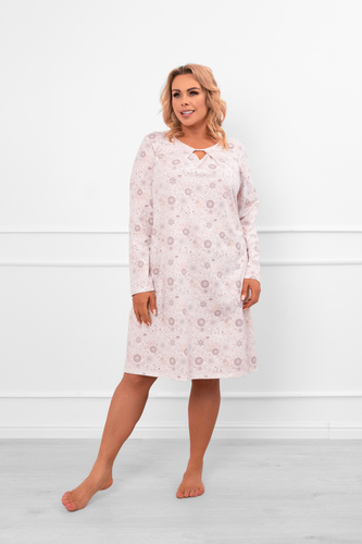 Dámska nočná košeľa Satui - bavlna, dlhý rukáv, kvetinový vzor Talianska móda