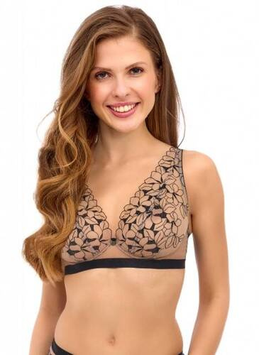 2513 Lupoline soft bralette podprsenka čierna béžová