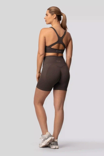 Spaio PUSH-UP PRO modelujúce bezšvové šortky fitness vysoký pás chocolate