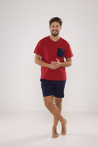 646 Kevin Pánske pyžamo De Lafense - bordové