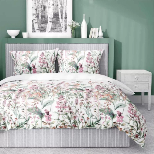 5485 A Detexpol Saténové príbehy bielo-ružové posteľné prádlo | 100% bavlna, saténová väzba, zips, darčeková krabička