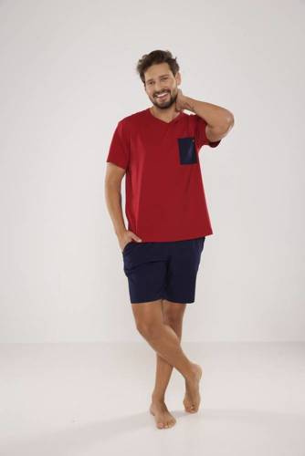 646 Kevin Pánske pyžamo De Lafense - bordové