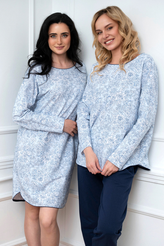 Nočná košeľa Gracjela Italian Fashion - modrá potlač