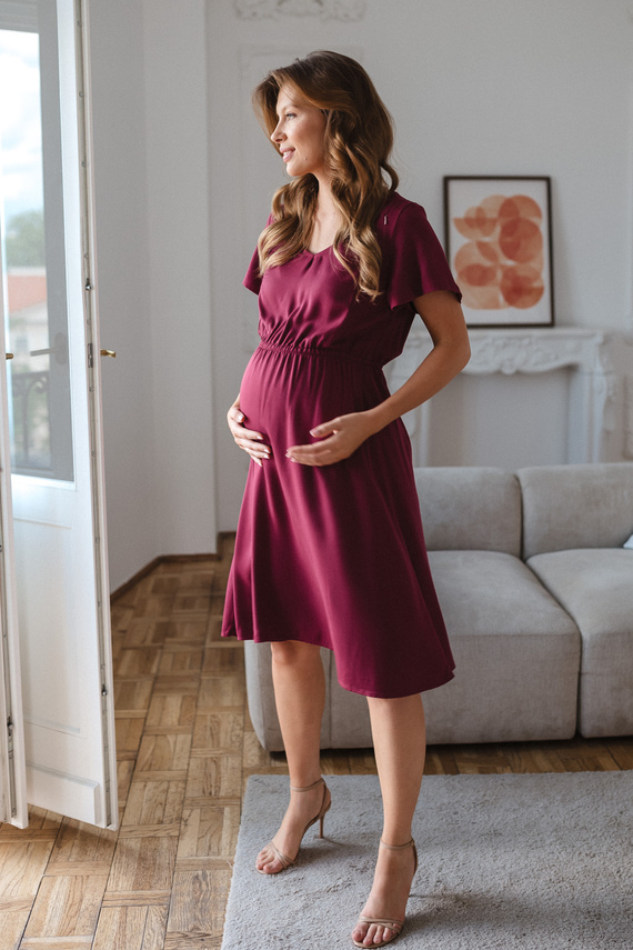 Milk & Love Lovely Dress tehotenské a dojčiace šaty čučoriedkové