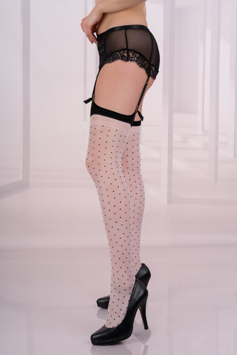 Tarini 20 den LivCo Corsetti Pásikové pančuchy - biele