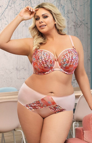 K 558 Dúhová mäkká podprsenka Gorsenia - broskyňová