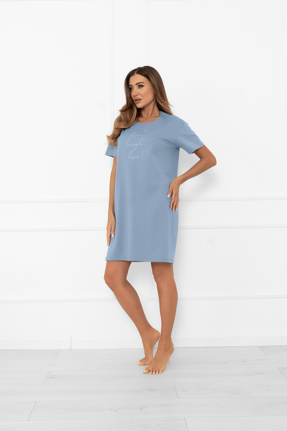 Dámska nočná košeľa Ksara - krátky rukáv, bavlna Italian Fashion - steel