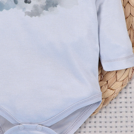 NINI ABN-5746/JSZ detské body 100 % bambus Baby Bear Pilot so zapínaním na cvoky