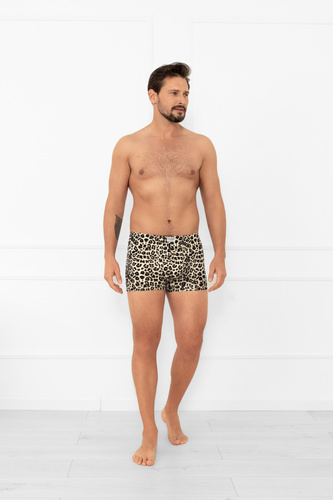 Congo Pánske boxerky Talianska móda - viskóza, leopardia potlač, vypasované