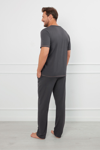 Salomon Pánske pyžamo s krátkym rukávom a dlhými nohavicami Italian Fashion - graphite/honey