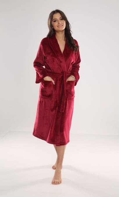 628 Abigail Dlhý dámsky župan Forex - bordový