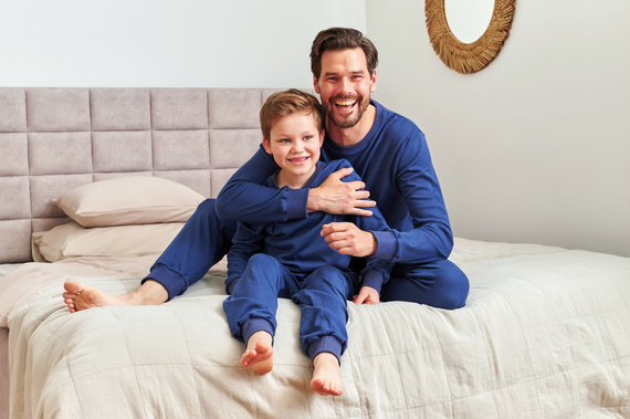 7351 Detské bavlnené pyžamo Doctor Nap - comfort classics - tmavomodré