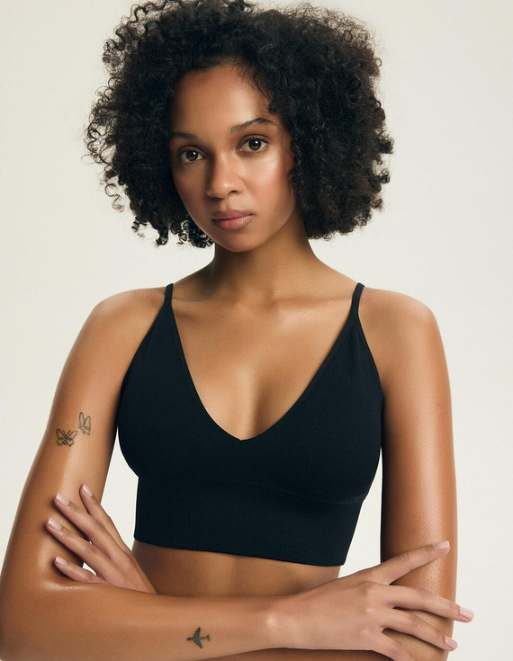 Podprsenka bez kostíc Henderson Arleen 2 44180 – pohodlný top z rebrovaného úpletu