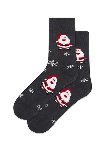 U04.156 Gatta Christmas Socks - unisex farebné bavlnené ponožky, vzor 972 antracit