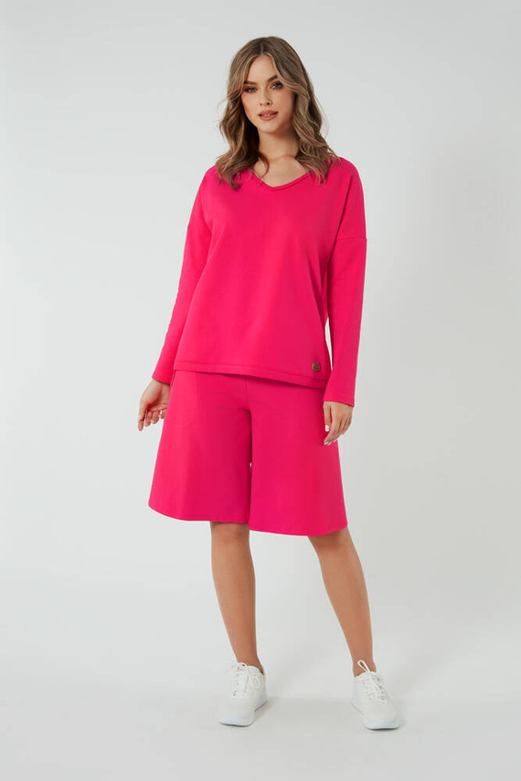 Madri 1/2 Dámske culottes Talianska móda - fuchsiová