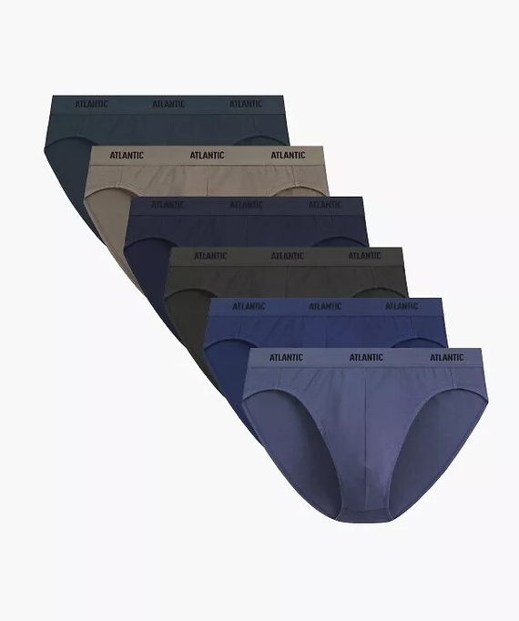 Pánske slipy Atlantic 6SMP-004 A6 multicolor – 6 kusov, 95 % bavlna, športový strih