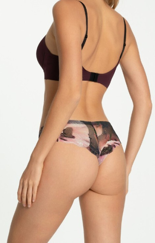 Julimex Velvet Bloom Tanga Brasil spodný diel bikín s kvetinovým vzorom