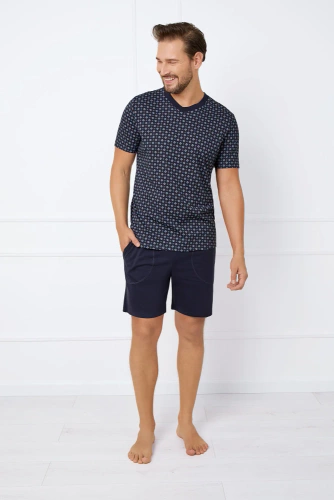 Gerard Pánske pyžamo s krátkym rukávom, šortky Italian Fashion - potlač/zelená