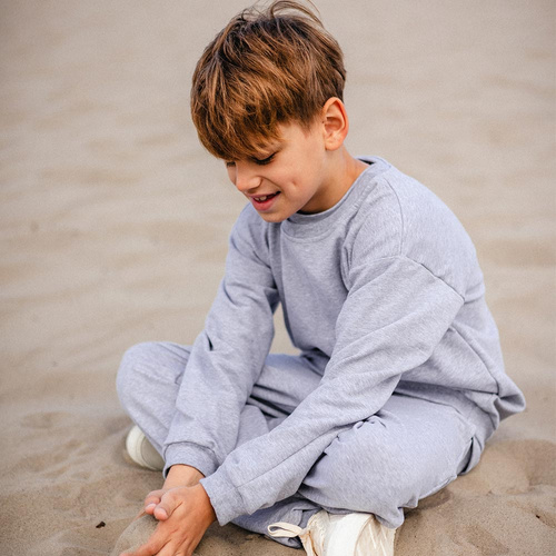 Simply Comfy Detská mikina Eevi - oversize, 100% bavlna, sivá