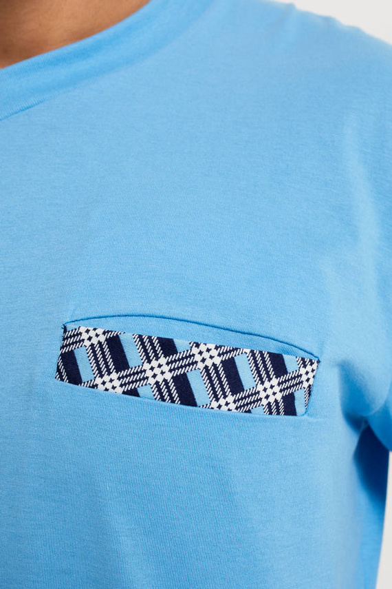 Jaromir Pánske dlhé nohavice s dlhým rukávom Talianska móda - modrá/print