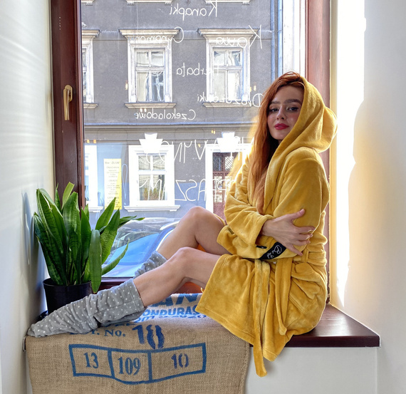 626 Abigail Dámsky krátky župan Forex - medový