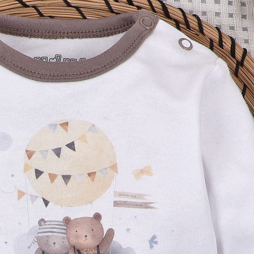 ABN-5541 Detská blúzka Nini Happy Animals z organickej bavlny - šitie bez niklu, organická, poľská výroba