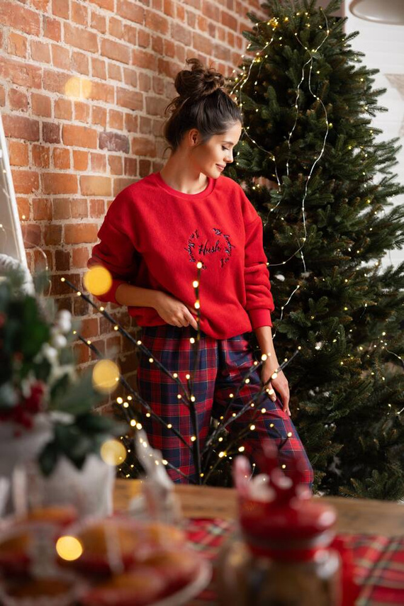 Dámske pyžamo Cordelia Sensis - tmavomodro-červené