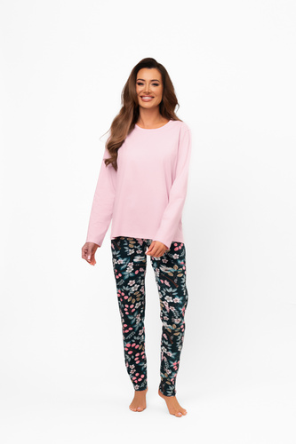 Dámske bavlnené pyžamo Marisal - dlhý rukáv, dlhé nohavice Italian Fashion