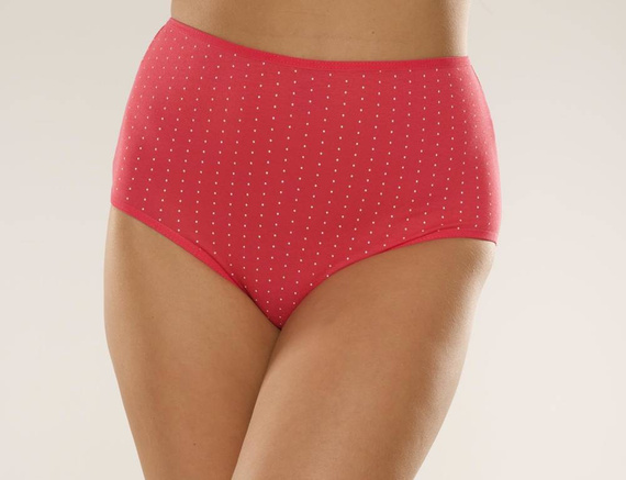 018 Sara De lafense nohavičky s vysokým pásom - malinové bodky