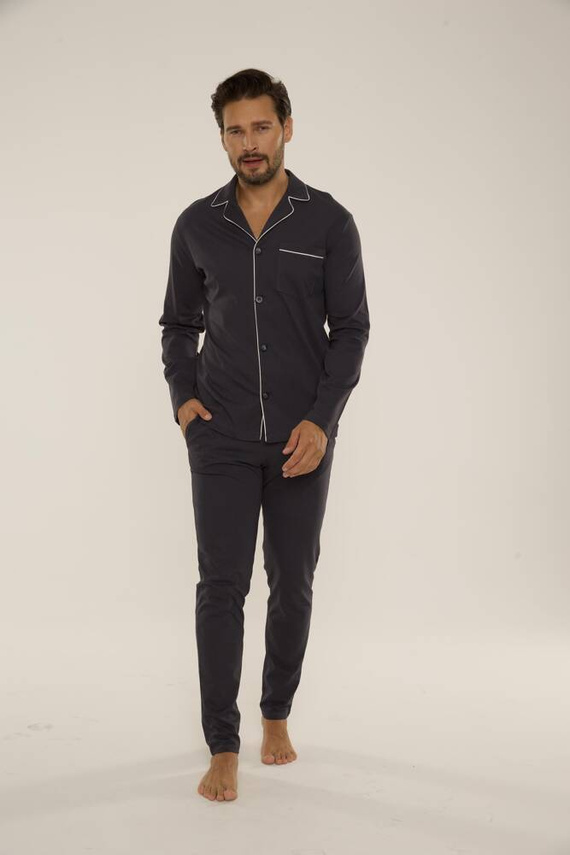 729 Norberto Pánske pyžamo De Lafense - grafitové