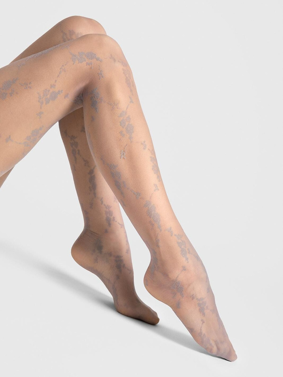 Pančuchové nohavice Fiore Rosalia G6132 20 den kvetinový vzor matné