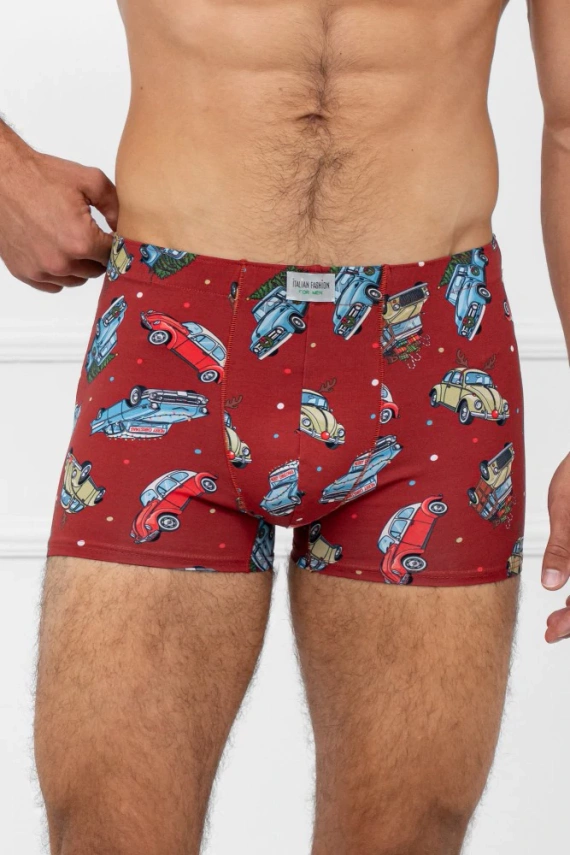 Retro pánske boxerky Talianska móda - bavlna, elastan, slávnostný motív
