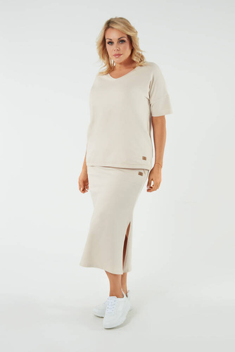 Dámska maxi sukňa Stella Italian Fashion - béžová