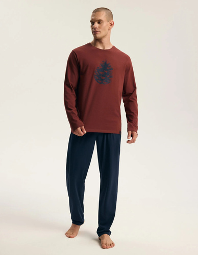Henderson Core Fall 45494 pánska pyžama 100 % bavlna dlhá maroon