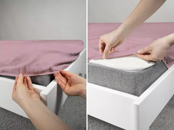 Mikrosaténové prestieradlo s gumou Poly Detexpol hladké pastel pink