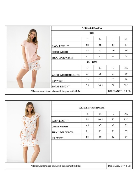 Dámske pyžamo Sensis Arielle ecru z bambusu a bavlny, krátky rukáv, šortky