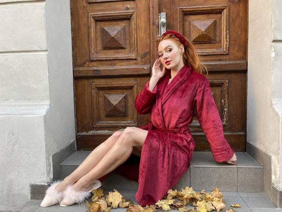 628 Abigail Dlhý dámsky župan Forex - bordový