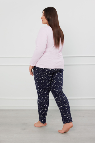 Arugia Dámske pyžamo s dlhým rukávom a dlhými nohavicami Italian Fashion - ružová/potlač