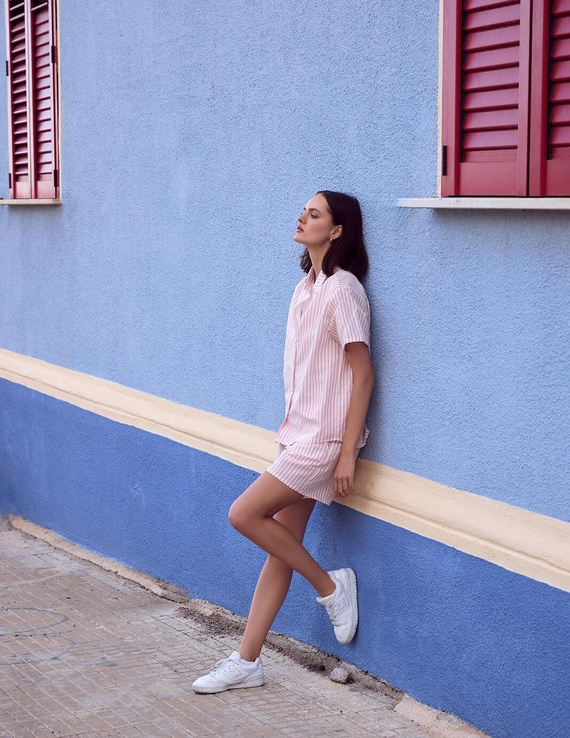 Dámske pyžamo Donata Sensis - ecru-zelené