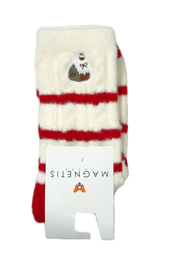 Magnetis dámske ponožky YN5034 bavlnené vianočné ponožky s ozdobnou výšivkou