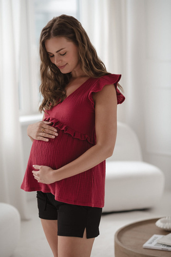 Mliečny motýľ Tehotenská a dojčiaca blúzka - pohodlie a štýl Milk&Love malinová