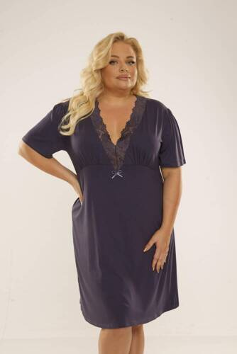 640 Noela Plus Size Nočná košeľa Forex - sivá