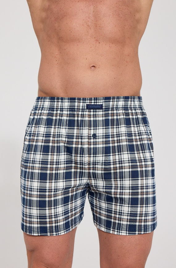 Cornette Comfort pánske boxerky 100% bavlna voľné s rozopínaním tmavomodré