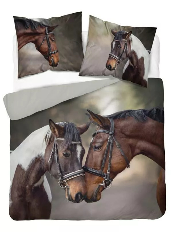 4990 A 3D posteľná bielizeň z mikrovlákna s motívom koňa - Detexpol