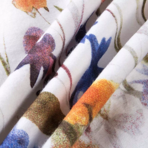 31512/1 Flannelove Darymex biela kvetinová posteľná súprava, 100 % bavlna, hrejivá a mäkká