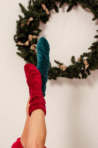 553/554 Wellsoft Hladké ponožky na spanie De Lafense - zelené