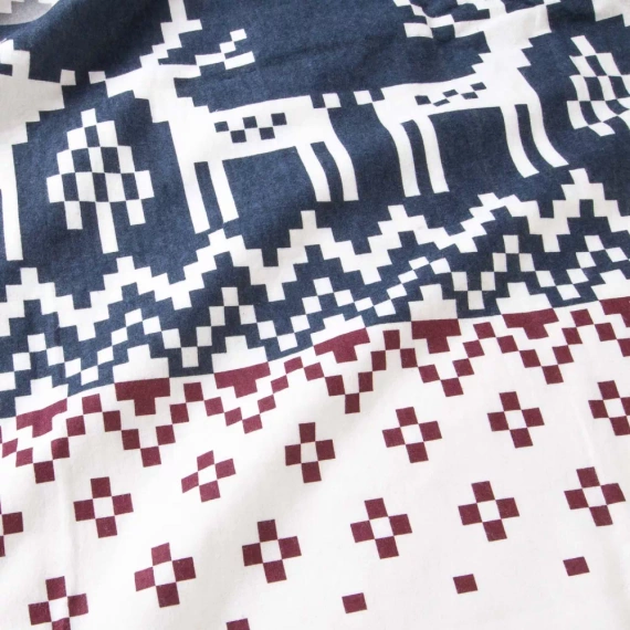 31515/1 Vianočné flanelové posteľné prádlo Flanelove Darymex bordová námornícka modrá - sada 100% bavlna, teplá a mäkká