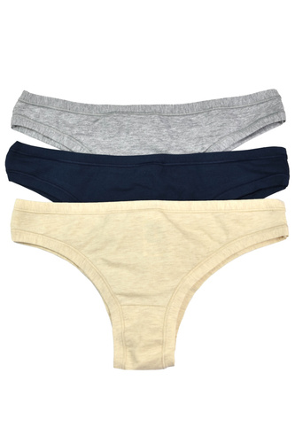 GD139-1H100 Brazílske nohavičky Cotonella 3-pack - bavlna, zmyselný strih, každodenný komfort